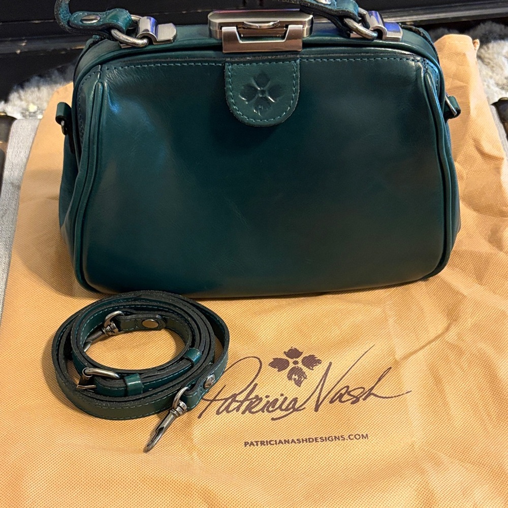 Patricia Nash Teal Leather Crossbody Bag